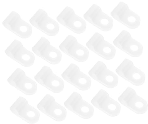 CLISPEED 100 pezzi Clip Fermacavi R Shape in PVC per Gestione per LED Esterni e Interni Fissaggio Facile su Patio e Scale