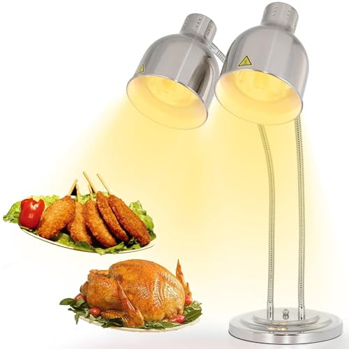 WUDLi Lámpara De Calor para Alimentos Comercial, Calentador De Alimentos Portátil De 500 W con 1 Bandeja para Alimentos De Tamaño Completo,