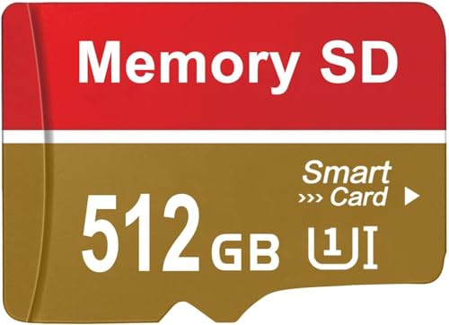 Tarjeta SD 512GB, Gran Capacidad Tarjeta Memoria SD Impermeable Tarjeta Card Alta Velocidad Tarjeta TF para Cámaras/Teléfonos/Tabletas/Dash