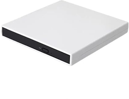 OUHFCASN Graveur CD/DVD Externe Professionnel Mince et Silencieux USB 2.0 Large compatibilité(White)