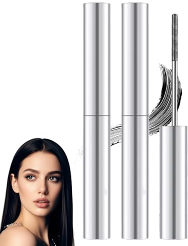 Metal Mascara, 3D Curling Eyelash Iron, Tubing Mascara Iron, Eye Mas cara mit Metallbürste, Volumengebende Wimperntusche Wasserfest Schwarz Schnell Trocknend und Wischfest (2 Stück)