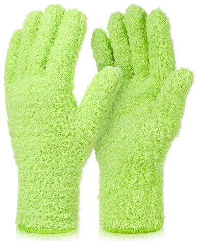 Abeillo Gants lavables en microfibre réutilisables pour le nettoyage des plantes et des feuilles (vert)