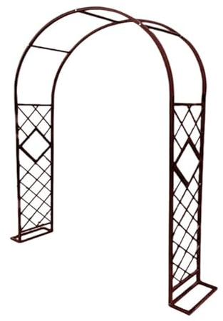 Arche de rose réglable en métal pour jardin extérieur, treillage en fer pour plantes grimpantes, hauteur de 2,6 m à 3,8 m, pergola tubulaire robuste, idéale pour décoration de jardin et accent de