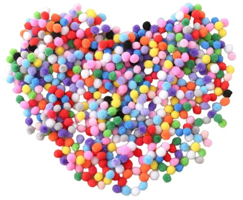 EAVUYIS 2000 Stück Mini Pompons Bunt, 10mm Pompons Zum Basteln für Handwerk Herstellung, DIY Kreative Handwerk, Farbenfrohe Bastelarbeiten, Kindergarten Basteln