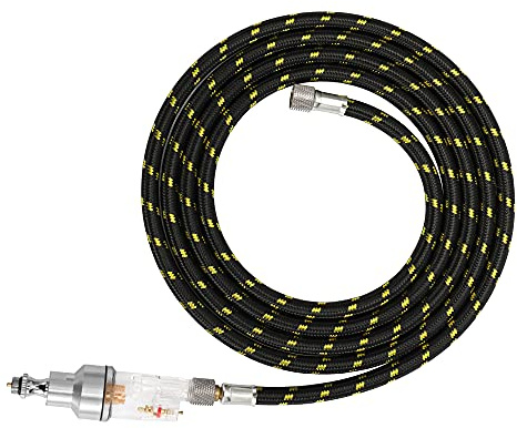 RASTKY Airbrush Accessory Set 1.8m Hose with Oil-Water Separator, Perfect for Airbrush Compressor Spraying Cake Decorations Black and Yellow
