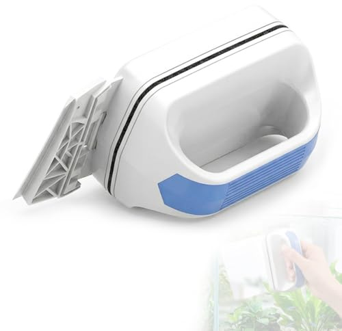 Aquarium Magnet Scheibenreiniger bis 6mm Glas, Algenreiniger mit abnehmbarem Schaber, kratzfreier Magnetbürste für Süß & Salzwasser Fischbecken Aquarium