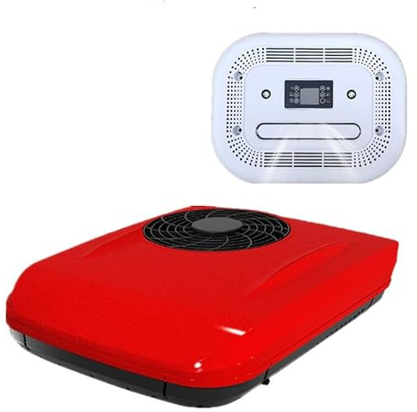 Aire Acondicionado Caravana 12V 24V, 2400W Aire Acondicionado Camper Con Función Control Remoto Con Función Frío O Refrigeración Y Calefacción (Red,24v Ref)