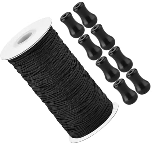 LALAFINA Piezas de Repuesto para Persianas 1 Juego 1, 8mm 10m Negro