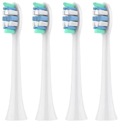 Têtes de rechange, compatible avec Philips, à clipser | Têtes pour brosse à dents électrique adulte, brins arrondis, série à clipser(4pcs)