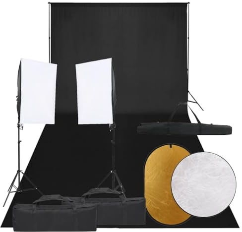 LoogCape Kit de studio photo avec éclairage, fond et réflecteur pour photographie professionnelle de portraits et de produits, studio à domicile, vlogging et streaming, boîtes à lumière à intensité