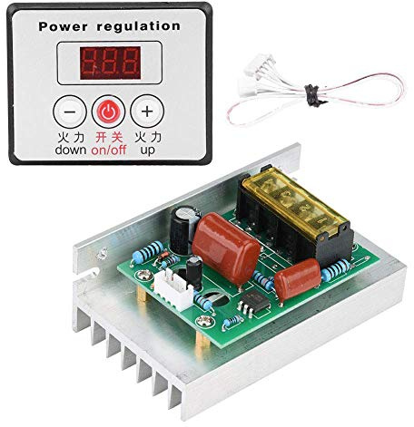 Modulo regolatore termostato dimmer regolabile 220V 6000W, Regolatore di tensione digitale SCR, Regolatore a tiristore + pannello