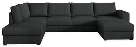 Mirjan24 Ecksofa Wilma mit 2 Bettkasten und Schlaffunktion für große Räume, Eckcouch Polsterecke Sofa Couch Couchgarnitur Schlafsofa (Twist 23, Seite: Links)