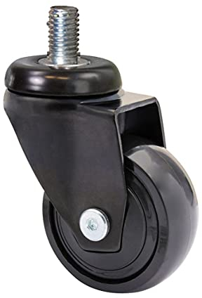 WAGNER ultrawendige 360° - 3C - Design-Lenkrolle/Apparaterolle/Möbelrolle - schwarz, Softlauffläche, mit Gewindestift 10 x 16 mm, Durchmesser Ø 50 mm, Tragkraft 50 kg - 01225266