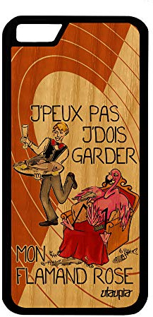 utaupia Coque Silicone pour iPhone 6 6S Bois Naturel veritable j'peux Pas j'dois Garder Mon flamand Rose Animaux Design Je BD Oiseau Drole