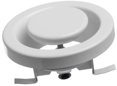 EUROPLAST Ø 80mm Weiß Abluft Tellerventil Anemostat Stahl Rund Lüftungsventile mit Klemmfedern - Abluftventil Stahlblech - Klassisch