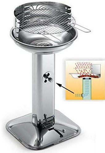 PEBSHOP Barbecue en acier inoxydable avec colonne Ø 44 cm – H. 89 cm