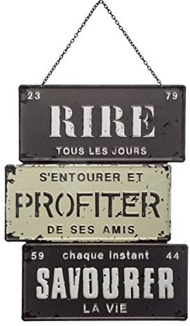 Atmosphera - Déco Murale Loft - métal - 26x34 cm