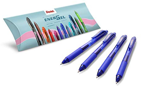 Pentel BL107-CX EnerGel Liquid Gel-Tintenroller - Set bestehend aus 4 Stück Gel-Roller, blau, 0.7 ball = 0.35 mm Strichstärke