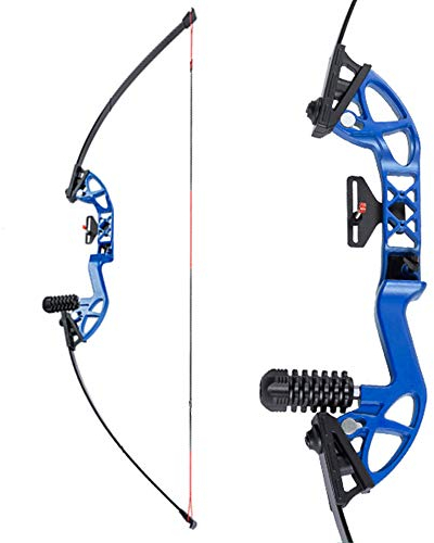 MILAEM Bogenschießen Takedown Recurve Bogen und Pfeil Set 30lbs 40lbs Jagdbogen Straight Bogen Langbogen Outdoor Training Zielübungen Sportbogen Rechtshänder (Blau, 30lbs)