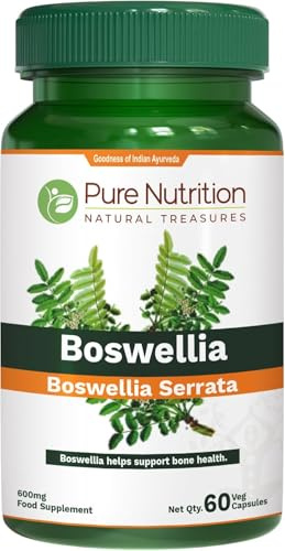 Pure Nutrition Boswellia Serrata 600 mg | 60 Capsules | 15:1 Extract Standardized to 65% Boswellic Acids | Non-GMO Herbal Supplement