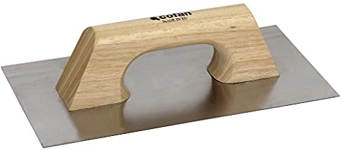 Llana de construcción Lisa | Hoja fabricada en Inox. con Mango de Madera | Medida 300 x 150 x 0,6 mm