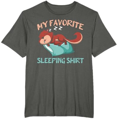 Chemise De Nuit Animal Endormi Pyjama Dormir Écureuil T-Shirt