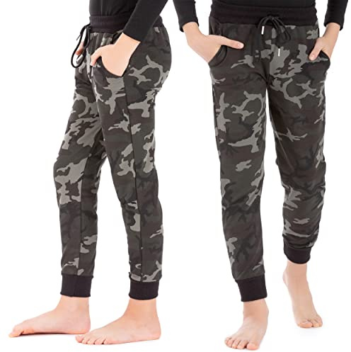 LOREZA® Garçons Filles Pantalon Uni Camouflage Pantalon d'entraînement (152-158 (12-13 Ans), modèle 2)