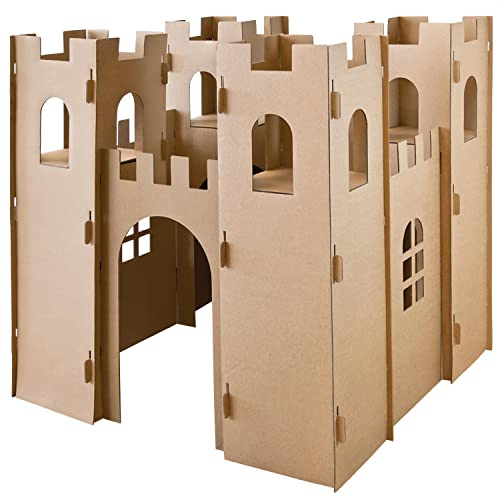 Kingpower Sélection Maison de Jeu pour Enfants - Château de Chevalier en Carton à Colorier, Modèle: Château du Chevalier 01