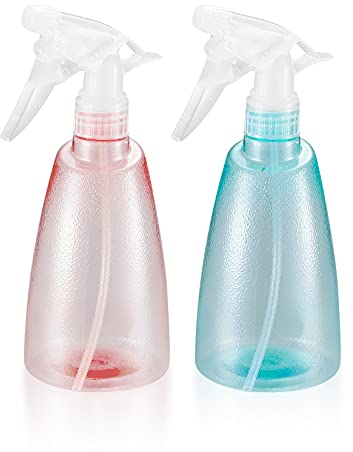 ZWFSDM 2 Stücke Sprühflaschen 500 ml, Wassersprühflasche Pflanzen, Kunststoff Zerstäuber Sprühflaschen, Mister Sprüher für Hausreinigung, Garten, Friseur, Pflanzen, Blumen - Rosa/Grün