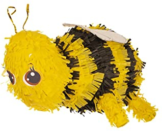 Smiffys Piñata de abeja, negra y amarilla, 42x33cm Halloween