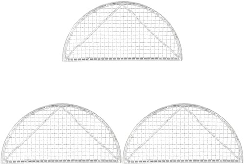3 Pcs Japanese Semicircle Stainless Steel Tempura Frying Net, 16X8Cm Compact Sieve for Kitchen Use, Ideal for Vegetables, Seafood, Pastries