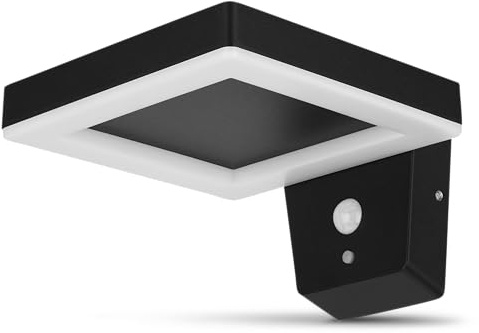 REV SQUARE Solarlampe für außen - 270lm, 4000K, Aluminiumgehäuse, IP44 | Bewegungsmelder & Dämmerungssensor 8m/100° | Li-Ion-Akku 2200mAh austauschbar