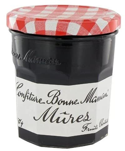 BONNE MAMAN Confiture de Mûres Savoureuse et Naturelle en Pot de 370G - Idéale pour vos Tartines et vos Pâtisseries ! - Lot De 4 - Vendu Par Lot