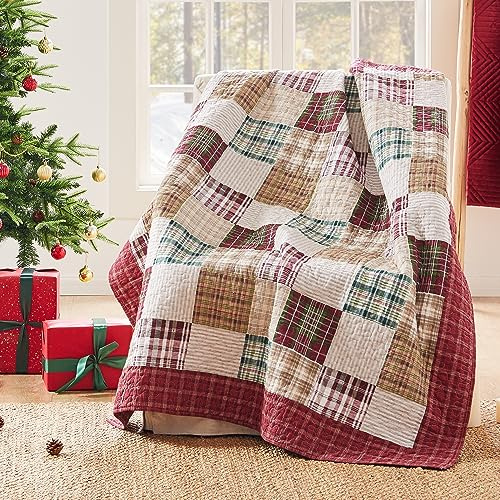 Greenland Home Manta Oxford 100% algodón, Color Rojo