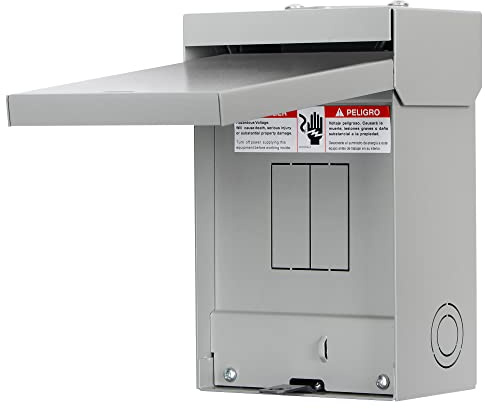 60 Amp Single Phase, 3 Wire, Solid Neutral, 2 Spaces and 4 Circuits Outdoor Circuit Breaker Enclosure(9.5 x 6 x 5 inches)