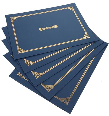 Zerodeko 5stücke Urkundenhalter Geprägte Zertifikatsmappen Mit Elegantem Goldrand Für Schulabschlüsse Diplome Und Auszeichnungen Robuste Und Langlebige Papierhüllen Praktisch Für