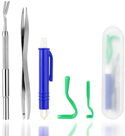 Nepfaivy Zeckenzange für Hunde Katze Mensch - 5er Set Zeckenzangen Hund mit 2 Zeckenhaken, 2 Zeckenzangen Metall und 1 Zeckenpinzette, Einfacher und Sicherer Zeckenentferner für Kinder und Haustier