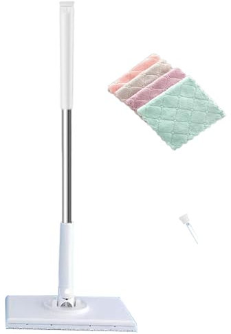Quick Mops für Bodenreinigung - Flacher Bodenwischer Nass Trocken Staubwischer | Bodenwischer mit Ersatzpads, Bodenwischer zum Reinigen von Böden, Handloses Waschen Easy Mop, Trocken Nasswischer für