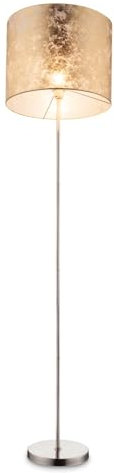 bmf-versand® Stehlampe Wohnzimmer LED - Stehleuchte Textil Schirm Gold - Leselampe Schlafzimmer Stoffschirm - Standleuchte Innen Höhe 160 cm