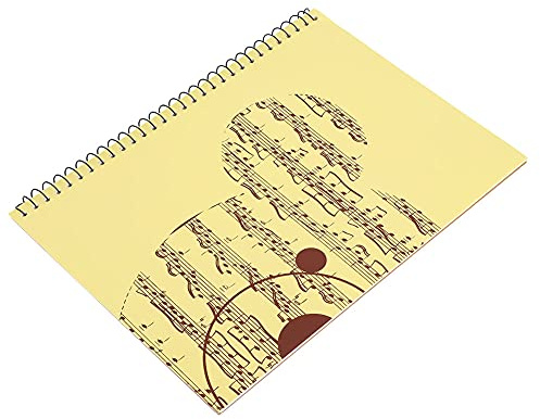 50-seitiges Notennotizbuch, Tragbares Musikmanuskript-Schreibpapier Zum Schreiben von Liedern und Rhythmen (gelbes Bärenmuster)