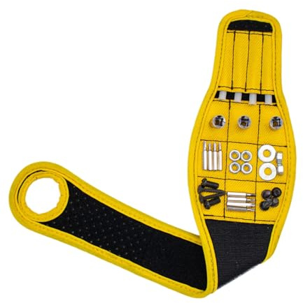 Jinyilwn Magnetisches Armband für Werkzeuge, magnetische Handgelenkschlaufe – Werkzeuggürtel mit starkem Magnet, nützliches Gadget zum Halten von Werkzeugarmbändern, Schrauben und Nägeln