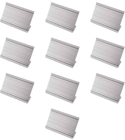 perfk Preisschild-Anzeige, Etikettenhalter, einfach zu verwenden, Metall, praktischer Namensschildhalter, Tischschild-Ständer für Hotels, Einkaufszentren, Silber