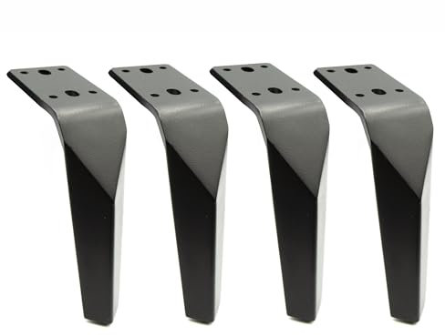 woplus 4 piedini per mobili in metallo – Design moderno per divano, armadio e comò – nero opaco