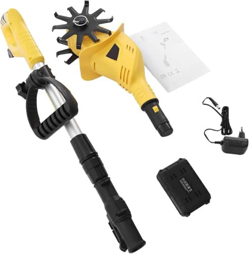GAYAYAS Cordless Electric Tiller, Gardening Tool Cultivation Machine, 20V 2000Mah Electric Tiller Cultivator/Rotavator, for Soil Mixing or Reseeding Grass