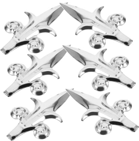 DOITOOL 6pcs Metal Fence Post Finials Decorative Garden Fence Toppers with Pointed Design 165mm Height Outdoor Railings Gate Accessories for Yard Protection