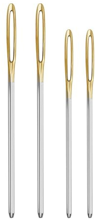 4 Pcs Blunt Steel Large Eye Sewing Needles, Yarn Knitting Sewing Needles Fit for Tapestry Darning or DIY Crafting