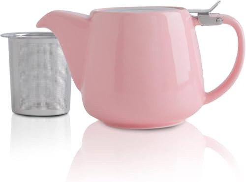 VIVILINEN Théière en Porcelaine avec Couvercles et Infuseur Amovible, Théière en Céramique de 1200 ml pour la Floraison du Thé