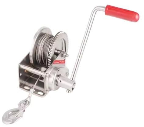 Enrollador de Cable Cabrestante manual de acero inoxidable 304 de 800 lb a 1600 lb x 5 m a 25 m con autobloqueo, for barcos, camiones, elevadores manuales automáticos, tractores(50020045 1000LB10M)