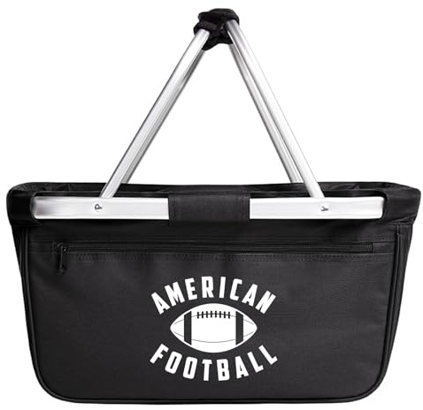 Huuraa Einkaufskorb faltbar American Football Ball Geschenk 20 Liter Tragekorb Black American Football Geschenkidee