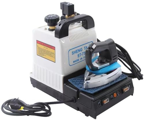 Plancha de vapor industrial con caldera,planchado profesional de 1600 W con vapor y temperatura ajustables,depósito de agua de 2 L y manómetro, ideal for tiendas de ropa,lavanderías,fábricas y tiendas